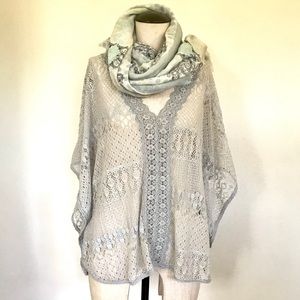 From Italy Light Grey Knit Top Blouse Size Medium